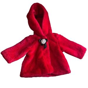 Red Faux Fur Holiday Coat